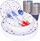 180pcs 4th of July Plastic Plates,Red White Blue Plate with Plastic Silverware